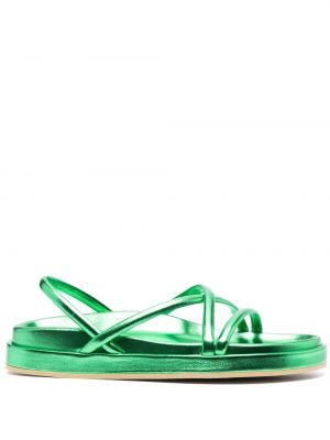 Kožené sandále P.a.r.o.s.h. zelená