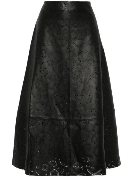 Kožna suknja Yves Salomon crna