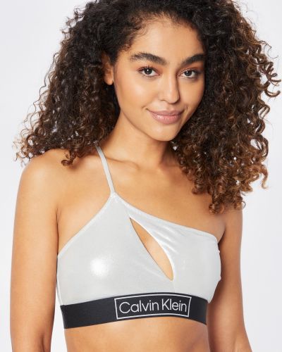 Plavky Calvin Klein Swimwear strieborná