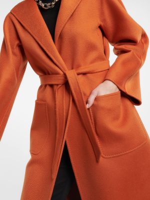 Krótki płaszcz z kaszmiru Max Mara pomarańczowy