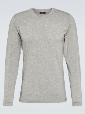 Camiseta de algodón Tom Ford gris