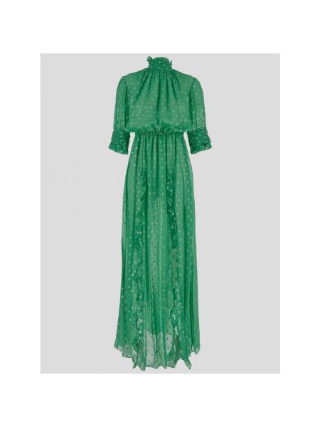 Jedwabna sukienka długa Crida Milano zielona