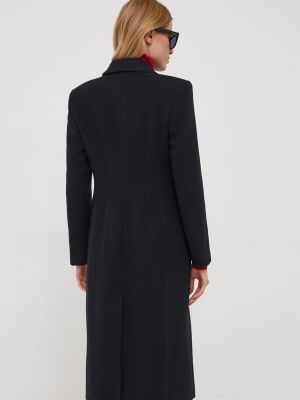 Vlněný kabát Sisley černý