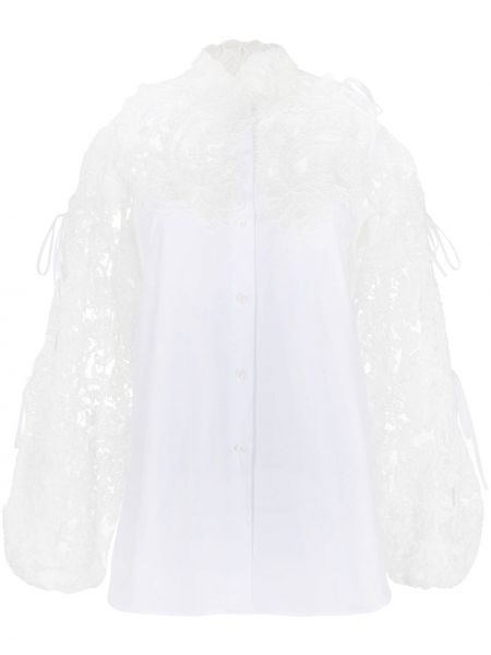 Блуза с дантела Ermanno Scervino бяло