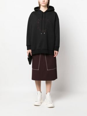 Oversize kapučdžemperis ar kristāliem Stella Mccartney melns