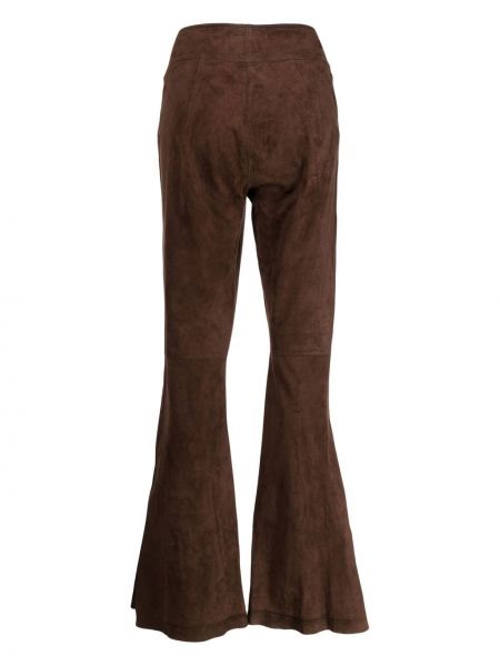 Spodnie zamszowe Christian Dior brązowe