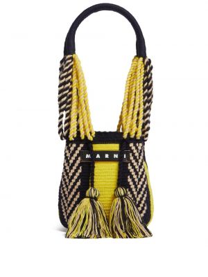 Плетени чанта Marni Market жълто