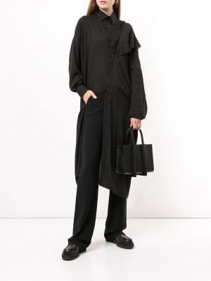 Koszula z falbankami asymetryczna Yohji Yamamoto czarna