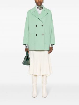 Vlněný kabát Alberto Biani zelený