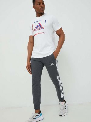 Spodnie sportowe bawełniane Adidas szare