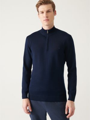 Sweter wełniany Avva niebieski