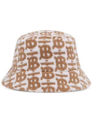 Jacquard bøttehatt Burberry hvit