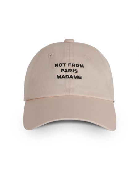 Haftowana czapka z daszkiem Drole De Monsieur beżowa