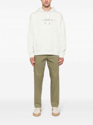 Raštuotas medvilninis džemperis su gobtuvu Calvin Klein žalia