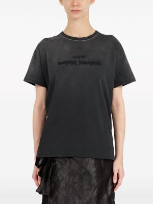 T-shirt aus baumwoll mit print Maison Margiela schwarz
