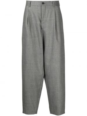 Plisované vlněné klasické kalhoty Comme Des Garçons Homme Plus šedé