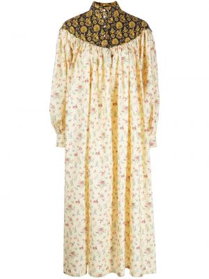 Макси рокля на цветя с принт Batsheva жълто