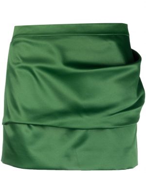 Saténové mini sukně s volány Del Core zelené