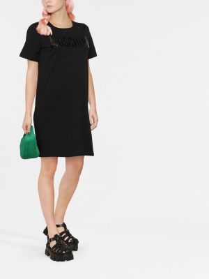 Kleid mit print Moschino schwarz