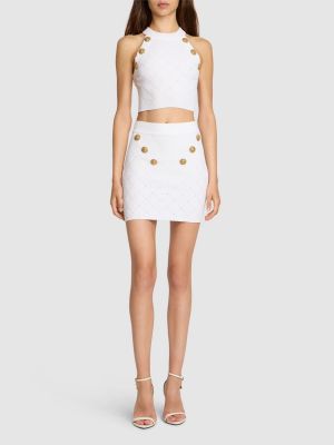 Mini sukně s knoflíky Balmain bílé