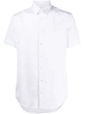 Chemise en coton avec manches courtes Giorgio Armani blanc