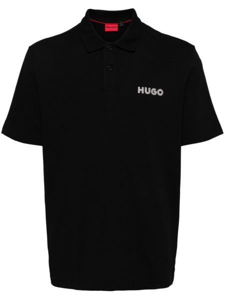Polo bawełniana Hugo czarna