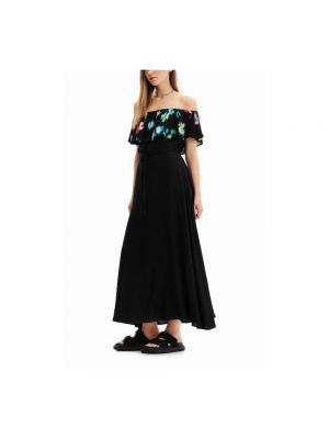 Sukienka midi z wiskozy Desigual czarna