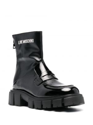 Ankle boots z nadrukiem Love Moschino czarne