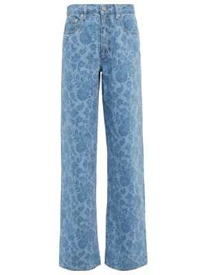 Květinové džíny s potiskem relaxed fit Alessandra Rich modré