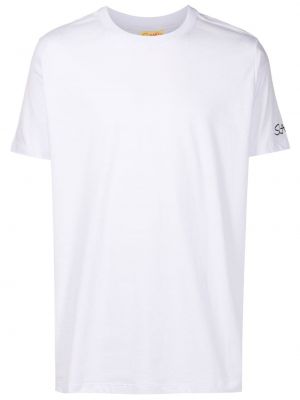 Bavlněné tričko s potiskem s krátkými rukávy jersey Amir Slama - bílá