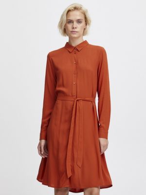Платье-рубашка Ichi оранжевое