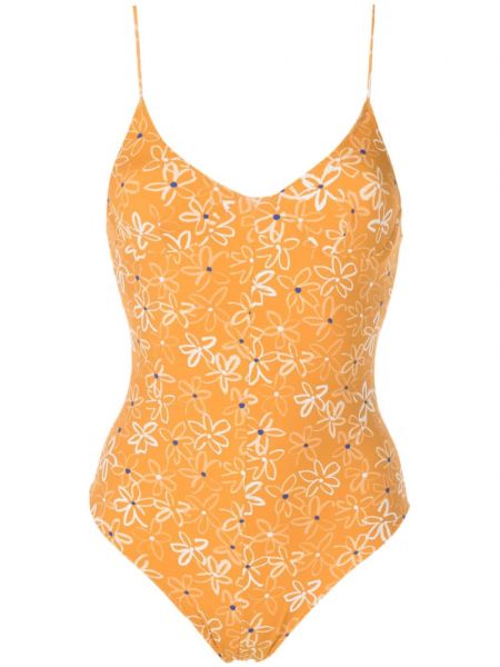 Costum de baie cu model floral cu imagine Clube Bossa galben