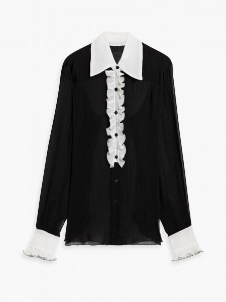 Блуза из лиоцелла и жоржета с оборками Anna Sui черный