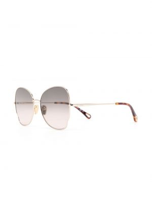 Spalvų gradiento rašto akiniai nuo saulės oversize Chloé Eyewear auksinė