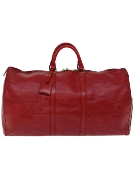 Torba podróżna skórzana retro Louis Vuitton Vintage czerwona