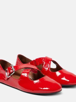 Lakkozott bőr balerina cipők Alaã¯a piros