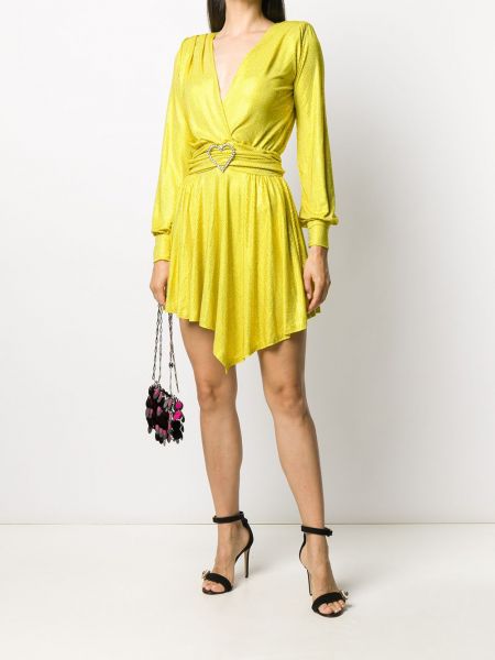 Abendkleid mit v-ausschnitt Philipp Plein gelb