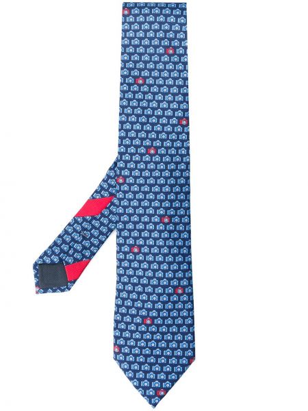 Corbata de seda con estampado Ermenegildo Zegna azul