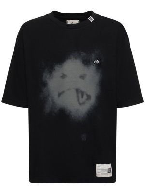 Camiseta de algodón de tela jersey Mihara Yasuhiro negro