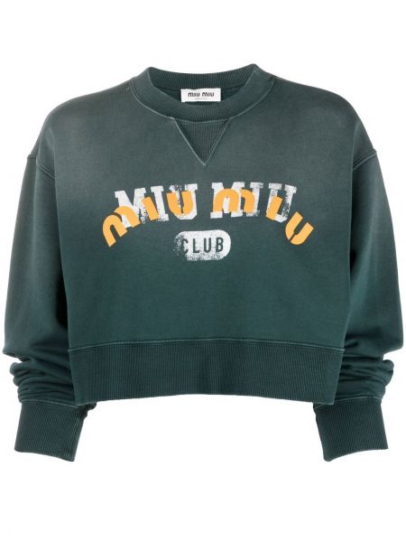 Trykt sweatshirt Miu Miu grønn