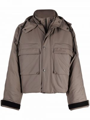 Oversized jakna s kapuco Balenciaga rjava