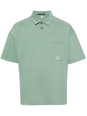 Jersey poloshirt mit stickerei C.p. Company grün