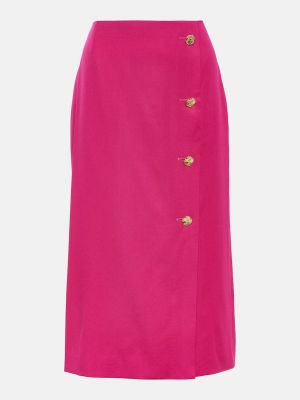 Шерстяная юбка миди Nina Ricci розовая
