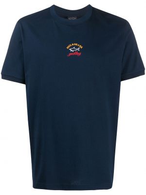 T-shirt con stampa con scollo tondo Paul & Shark blu