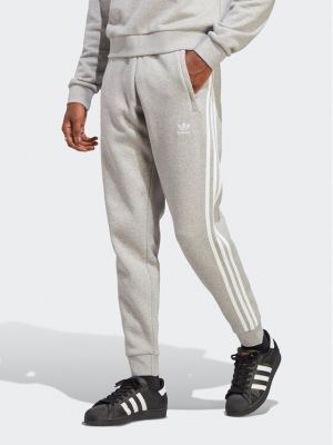Pantalon de joggings ajusté à rayures Adidas gris