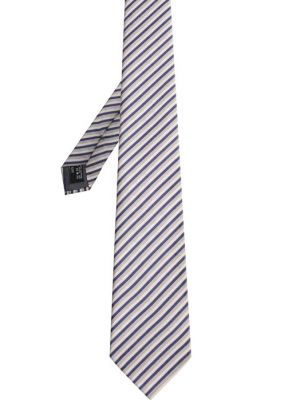 Шелковый галстук в полоску Giorgio Armani голубой