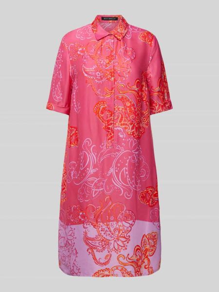 Sukienka midi z wiskozy z wzorem paisley na guziki Betty Barclay różowa