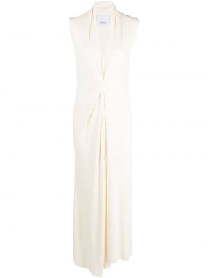 Коктейлна рокля с v-образно деколте Erika Cavallini бяло