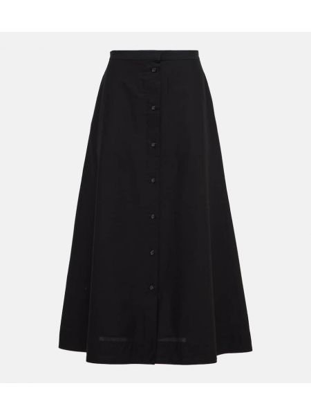 Памучна макси пола с висока талия Toteme черно