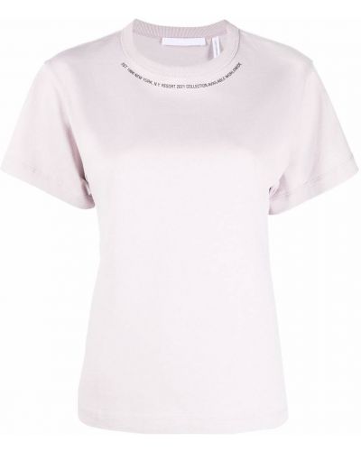 T-shirt z nadrukiem bawełniana z krótkim rękawem Helmut Lang - różowy